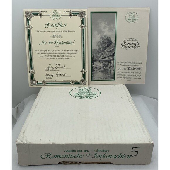 At The Horse Trough Collector Plate COA & Box 1991 Helmut Glossl Artist Germany - Picture 11 of 12